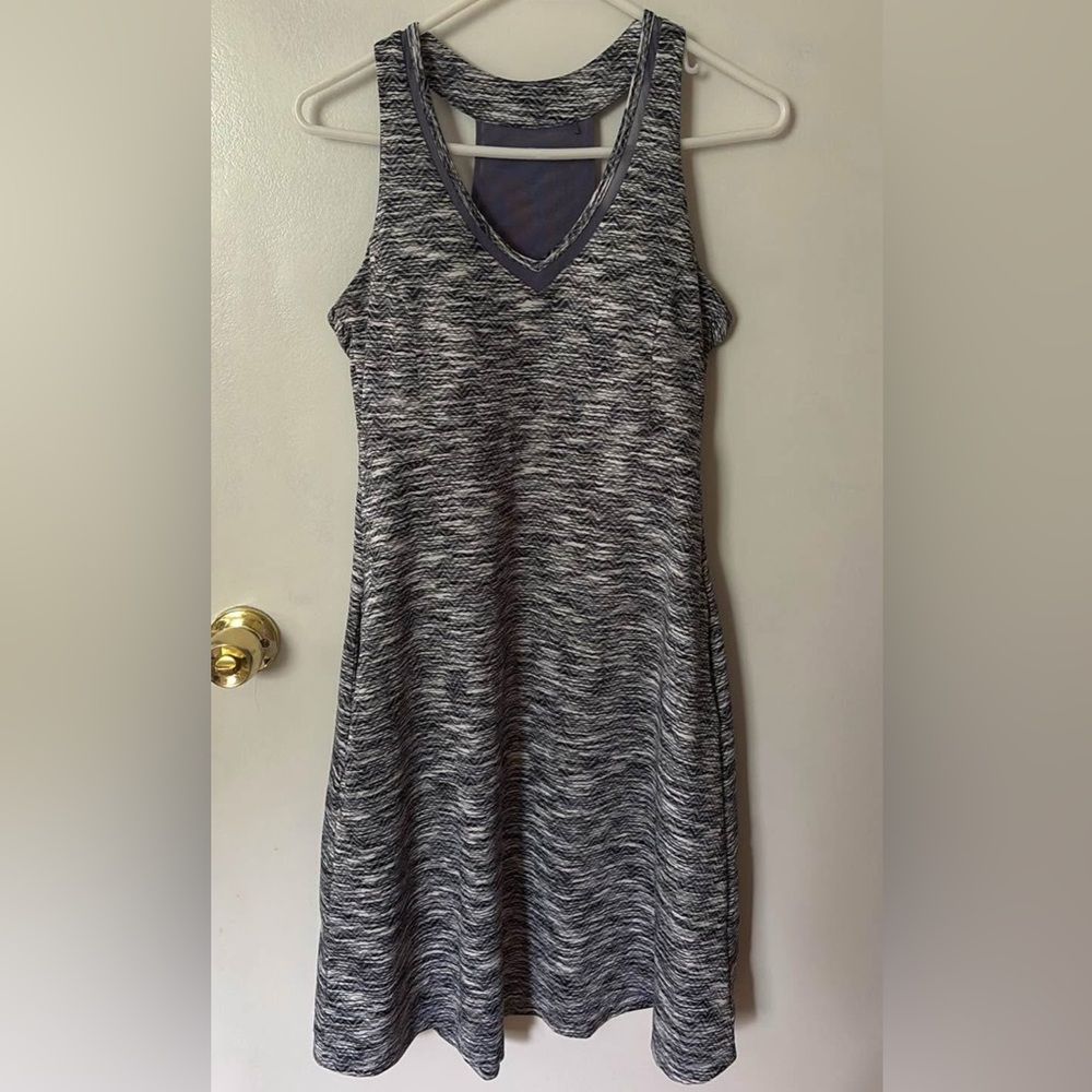 Purple/Gray Sleeveless V-Neck Tennis Dress